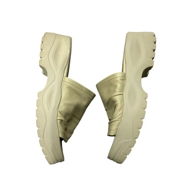 Free People Poolside Sporty Platform Sandal Slides Chunky Khaki Size 9.5 (40) - Picture 5 of 9